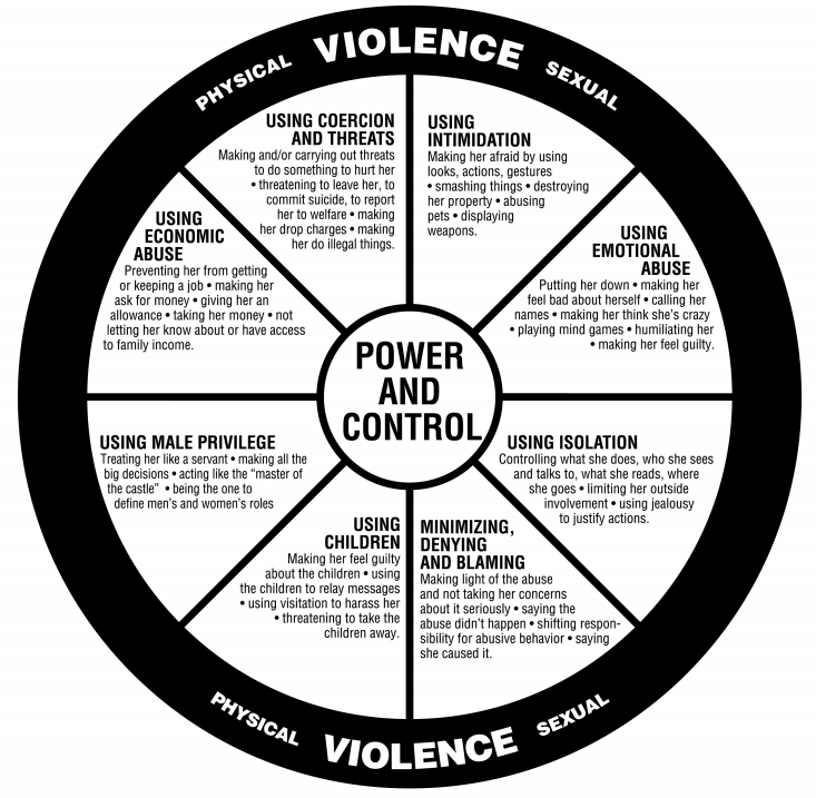 Power and Control Wheel Domestic and Court Violence